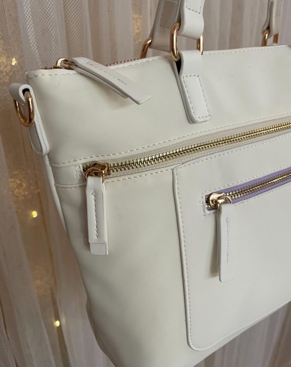 BOLSO BLANCO CON CREMALLERAS DE COLORES - Imagen 2