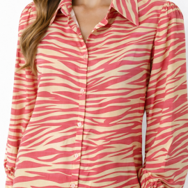 Blusa animal print rosa – Camisa estampado zebra moderna